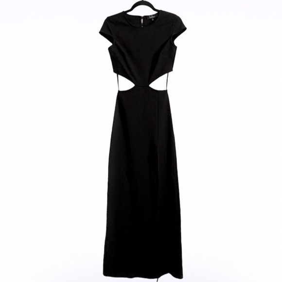 Lulus Dresses & Skirts - Lulu’s Conversation Piece Black Cap Sleeves Backless Maxi Dress